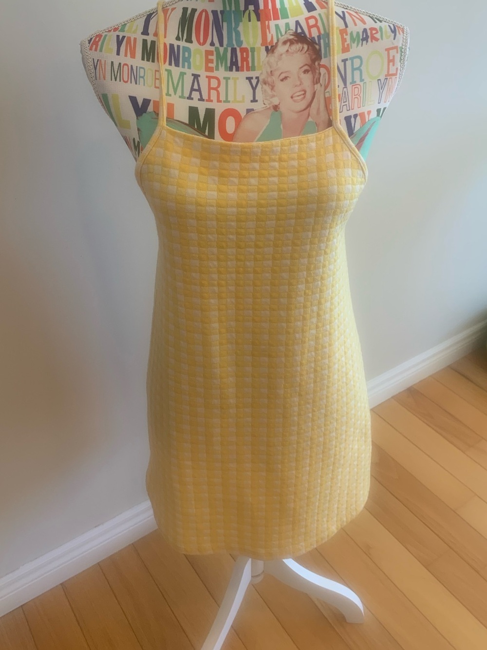 Zara Yellow Textured Knit Slip Dress